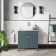 Bermuda Midnight Green Vanity with Marble Top & Curved Counter Top Basin 800mm - Brushed Brass Accents