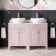 Bermuda Cashmere Pink Vanity with Marble Top & Oval Counter Top Basin 1200mm