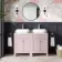 Bermuda Cashmere Pink with Marble Top & Curved Counter Top Basin 1200mm