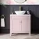 Bermuda Cashmere Pink Vanity with Marble Top & Oval Counter Top Basin 800mm - Brushed Brass Accents