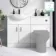 Quartz Gloss White Basin Vanity and Back To Wall Toilet Unit 1150mm (Excludes Toilet) - Black Accents