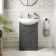 Capri Slate Grey Vanity with Semi Recessed Basin 550mm - Brushed Handles