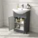 Capri Slate Grey Vanity with Semi Recessed Basin 550mm - Brushed Handles