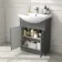 Capri Slate Grey Vanity with Semi Recessed Basin 650mm - Chrome Handles