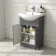 Capri Slate Grey Basin Vanity and Back To Wall Unit 1050mm (Excludes Toilet) - Chrome Handles