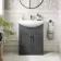 Capri Slate Grey Vanity with Semi Recessed Basin 650mm - Traditional Handles