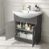 Capri Slate Grey Vanity with Semi Recessed Basin 750mm - Traditional Handles