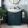 Capri Navy Blue Vanity with Semi Recessed Basin 750mm - Brushed Handles