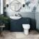 Capri Navy Blue Combination Vanity Basin and Denver Toilet 1150mm - Chrome Handles