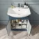 Capri Navy Blue Vanity with Semi Recessed Basin 650mm - Traditional Handles