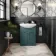 Capri Mystic Green Vanity with Semi Recessed Basin 650mm - Brushed Handles