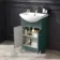 Capri Mystic Green Vanity with Semi Recessed Basin 550mm - Chrome Handles