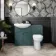 Capri Mystic Green Combination Vanity Basin and Austin Toilet 1150mm - Chrome Handles