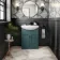 Capri Mystic Green Vanity with Semi Recessed Basin 650mm - Traditional Handles