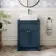 Milos Navy Blue Vanity with Troy Basin 600mm - Brushed Handles