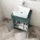 Milos Mystic Green Vanity with Troy Basin 600mm - Brushed Handles