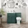Milos Mystic Green Combination Vanity Basin and Austin Toilet 1100mm - Chrome Handles