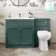 Milos Mystic Green Combination Vanity Basin and Austin Toilet 1300mm - Chrome Handles