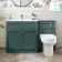 Milos Mystic Green Combination Vanity Basin and Denver Toilet 1300mm - Chrome Handles