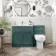 Milos Mystic Green Combination Vanity Basin and Denver Toilet 1300mm - Chrome Handles