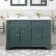 Lucia Midnight Green Double Basin Vanity 1200mm - Brushed Brass Accents
