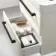 Omaha Linen White Wall Hung Basin Drawer Vanity 600mm - Black Accents