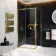 Hamburg Brushed Brass Easy Clean 8mm Sliding Shower Enclosure 1000x800mm - Easy Fix