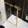 Hamburg Brushed Brass Easy Clean 8mm Sliding Shower Enclosure 1000x760mm - Easy Fix