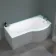 P Shaped 1600 Shower Bath - Right Handed