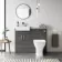 Harper Charcoal Elm Combination Vanity Basin with Marble Top & Atlanta Toilet 1000mm