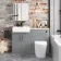 Harper Stone Grey Combination Vanity Basin with Marble Top & Boston Toilet 1200mm - Black Accents