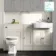 Monaco Chalk White Combination Vanity Basin and Hudson Toilet with Wooden Seat 1500mm