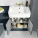 Monaco Inky Blue Basin Vanity and Back To Wall Unit 1200mm (Excludes Pan & Cistern) - Brushed Brass Accents