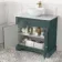 Lucia Midnight Green Vanity with Marble Top & Round Counter Top Basin 840mm - Brushed Brass Accents