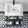 Crete Fluted Navy Blue Wall Hung Drawer Vanity with Marble Top & Cody Basin 600mm