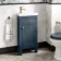 Bermuda Inky Blue Cloakroom Basin Vanity 400mm - Brushed Brass Accents