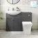 Capri Slate Grey Combination Vanity Basin and Houston Toilet 1150mm - Chrome Handles