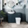 Capri Navy Blue Combination Vanity Basin and Houston Toilet 1050mm - Chrome Handles