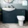 Capri Navy Blue Combination Vanity Basin and Denver Toilet 1350mm - Chrome Handles