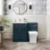 Milos Navy Blue Combination Vanity Basin and Houston Toilet 1100mm - Chrome Handles