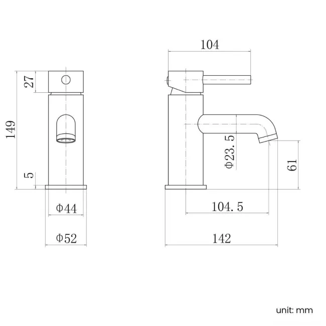 Trent Matt Black Basin Mixer Tap