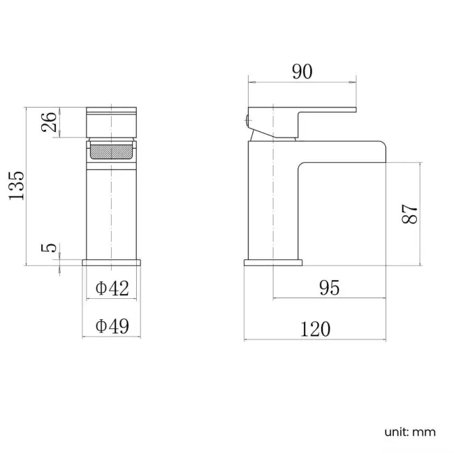 Avon Matt Black Waterfall Basin Mixer Tap