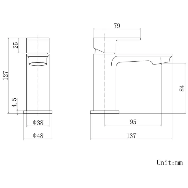 Anker Matt Black Cloakroom Basin Mixer Tap