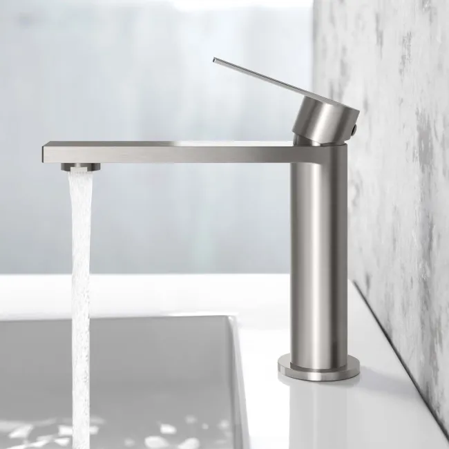 Tees Brushed Stainless Steel Basin Mixer Tap