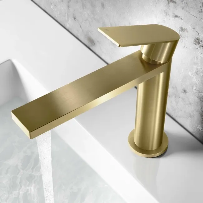 Tees Brushed Brass Basin Mixer Tap