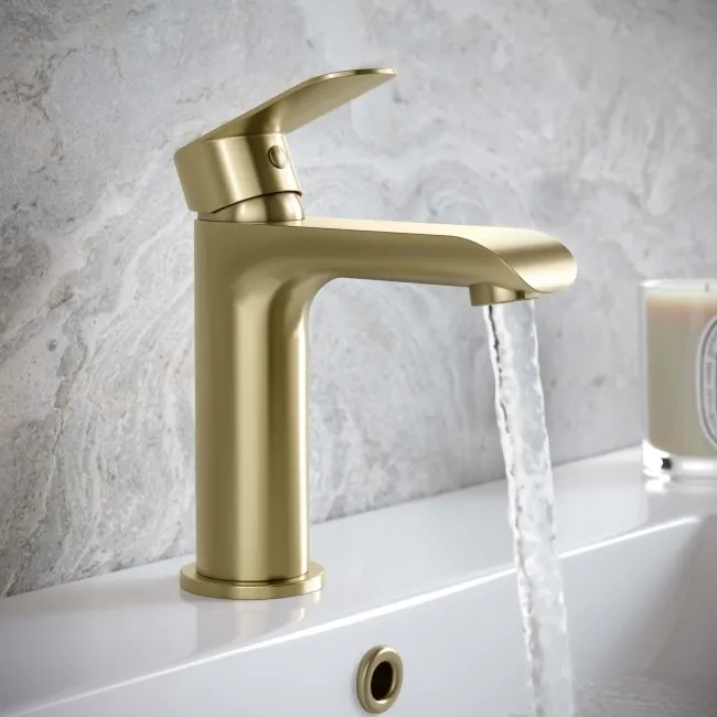 Tay Brushed Brass Basin Mixer Tap