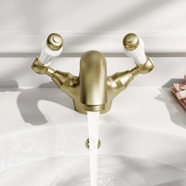 Beauly Traditional Brushed Brass Basin Mixer Tap