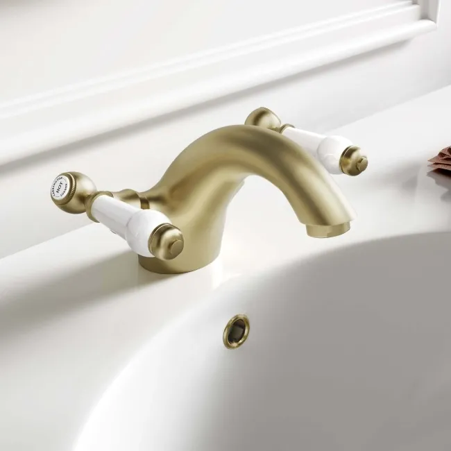 Beauly Traditional Brushed Brass Basin Mixer Tap