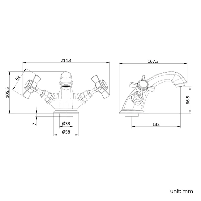 Nairn Traditional Chrome Basin Mixer Tap