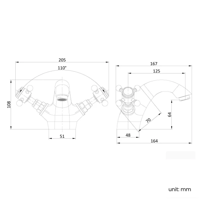 Tweed Traditional Chrome Basin Mixer Tap